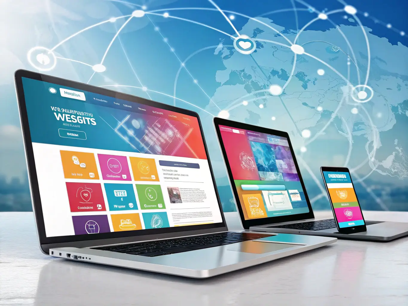A website displayed on multiple devices (desktop, tablet, mobile), showcasing its responsiveness and cross-platform compatibility.