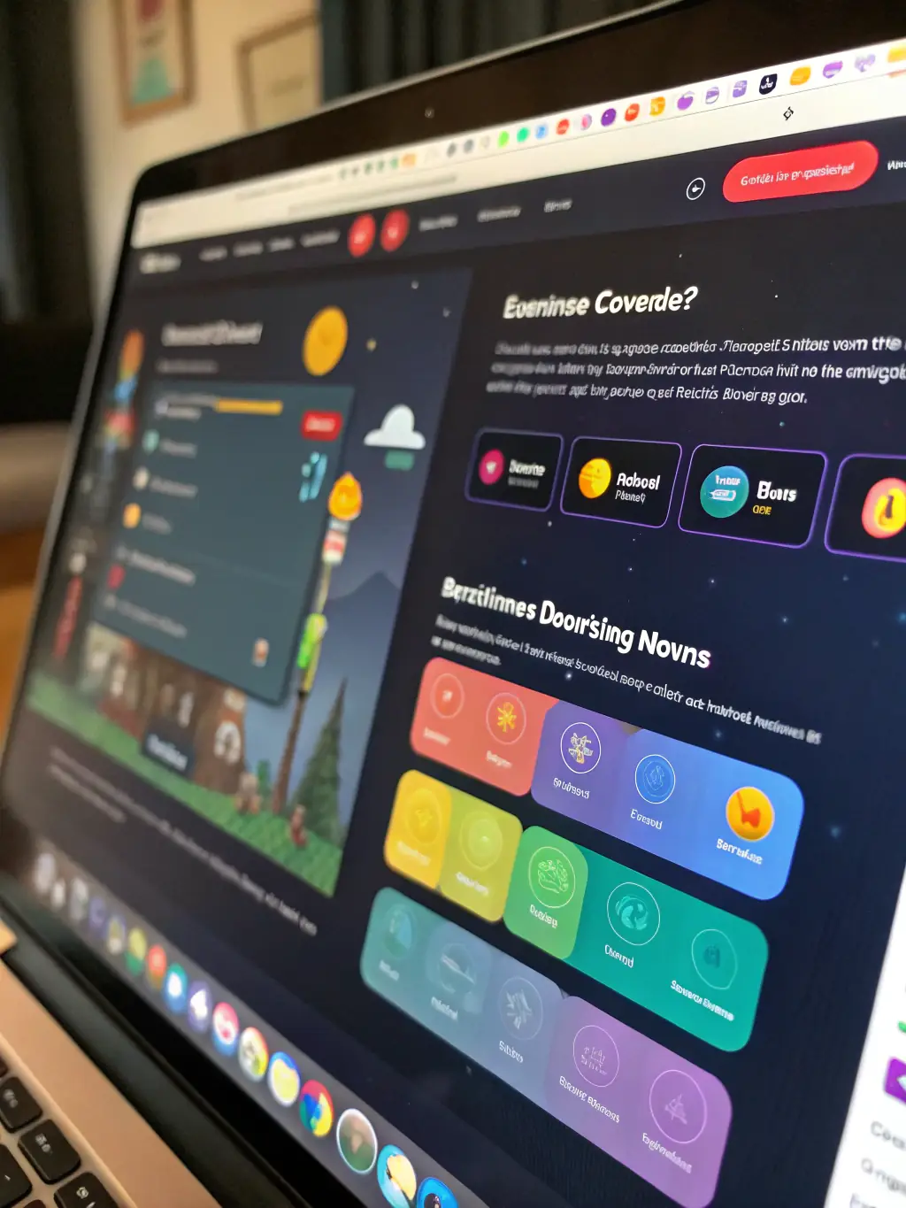A dynamic website design featuring interactive elements and engaging animations, showcasing Nexom Studio's capabilities in creating immersive web experiences.